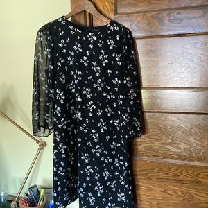 Ann Taylor black printed dress